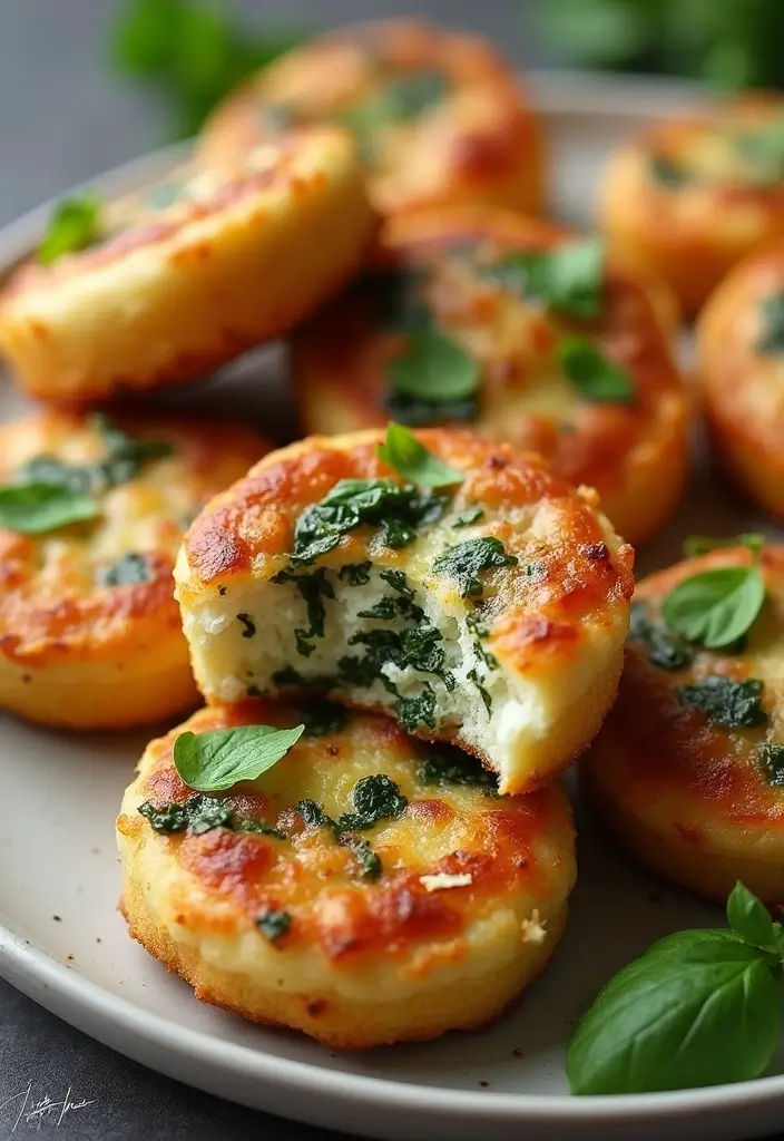 25 Appetizer Recipes with Pizza Dough That Everyone Will Love - 5. Spinach and Feta Pizza Bites