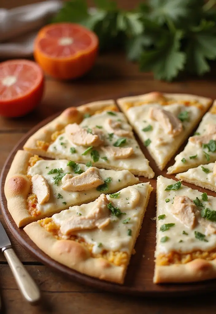 25 Clean Eating Pizza Recipes That Don’t Sacrifice Flavor - 20. Chicken Alfredo Pizza
