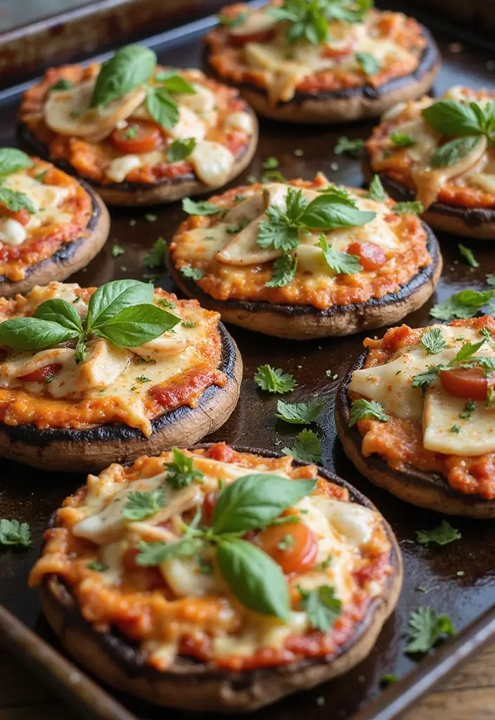 25 Clean Eating Pizza Recipes That Don’t Sacrifice Flavor - 6. Portobello Mushroom Pizzas
