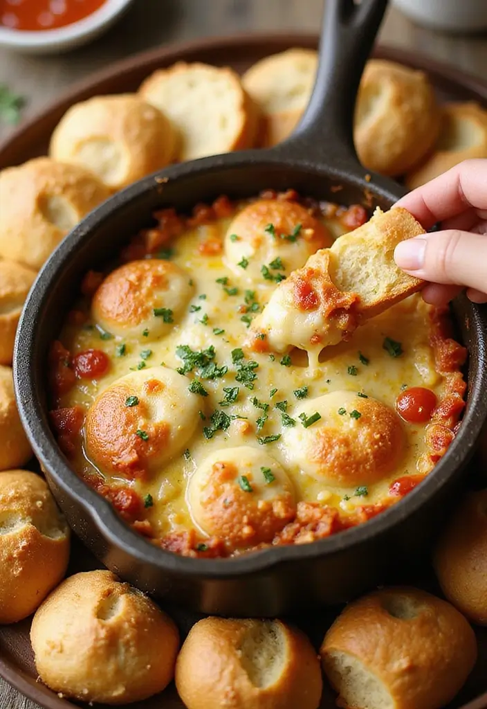 25 Creamy and Cheesy Crockpot Pizza Dip Recipes 71 25 Creamy and Cheesy Crockpot Pizza Dip Recipes - 11. Garlic Knots Pizza Dip