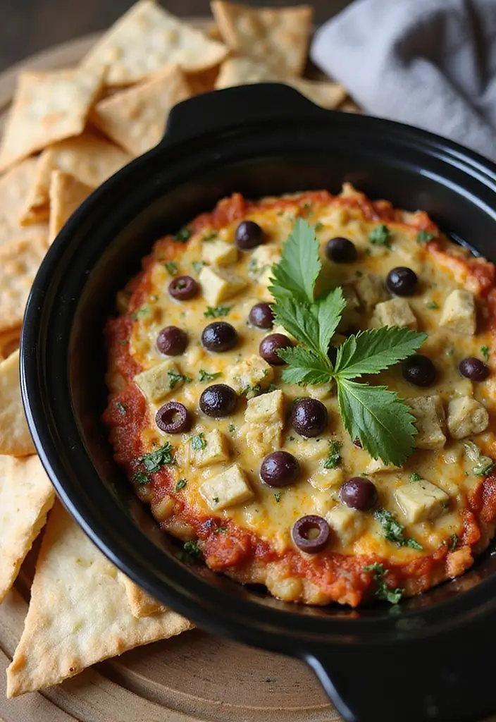 25 Creamy and Cheesy Crockpot Pizza Dip Recipes 90 25 Creamy and Cheesy Crockpot Pizza Dip Recipes - 14. Mediterranean Pizza Dip