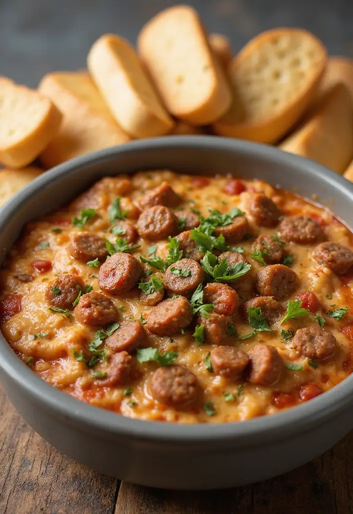 25 Creamy and Cheesy Crockpot Pizza Dip Recipes 22 25 Creamy and Cheesy Crockpot Pizza Dip Recipes - 4. Italian Sausage Pizza Dip