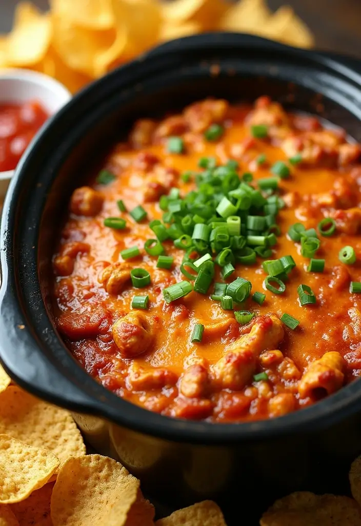 25 Creamy and Cheesy Crockpot Pizza Dip Recipes 29 25 Creamy and Cheesy Crockpot Pizza Dip Recipes - 5. BBQ Chicken Pizza Dip