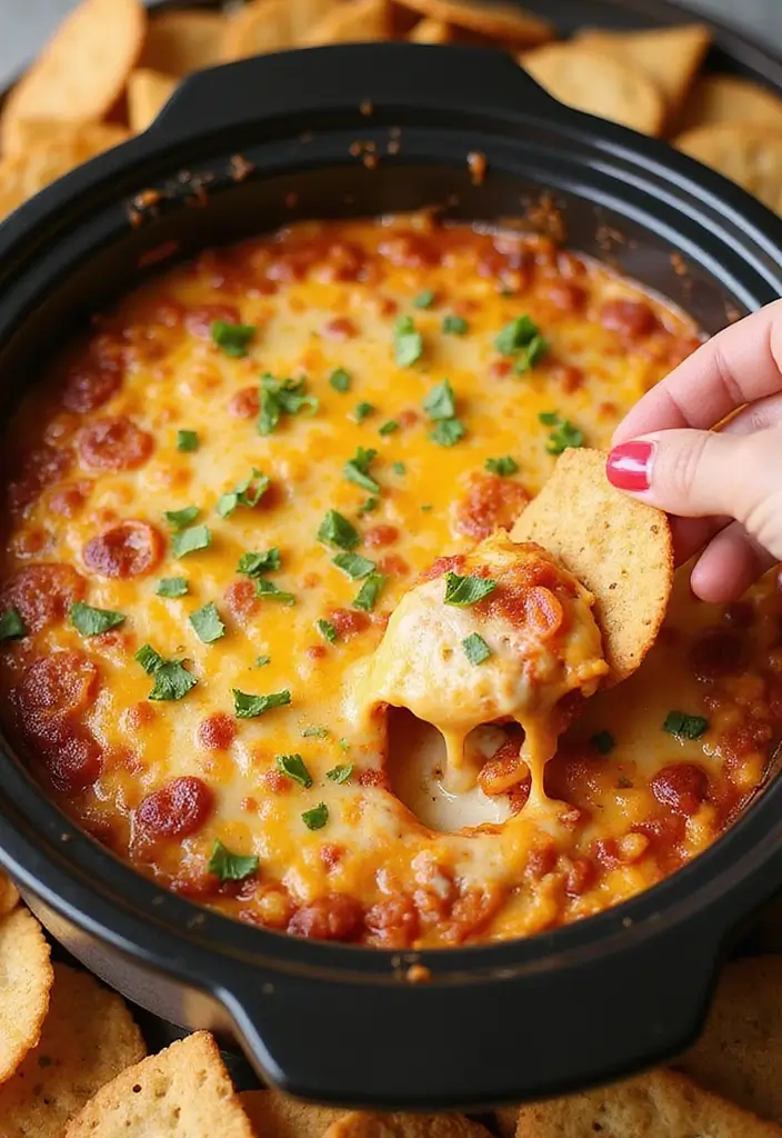 25 Creamy and Cheesy Crockpot Pizza Dip Recipes 50 25 Creamy and Cheesy Crockpot Pizza Dip Recipes - 8. Creamy Four Cheese Pizza Dip