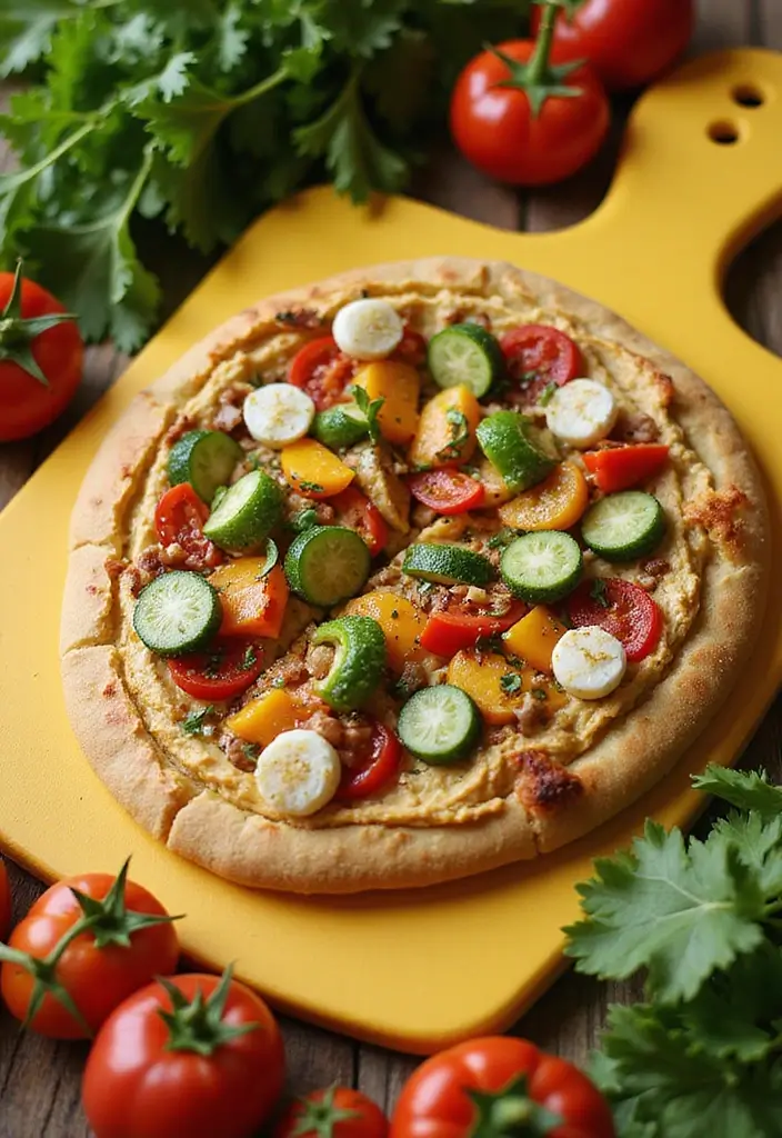 25 Easy Pizza Dinner Recipes for Busy Weeknights 123 25 Easy Pizza Dinner Recipes for Busy Weeknights - 19. Hummus and Veggie Pizza