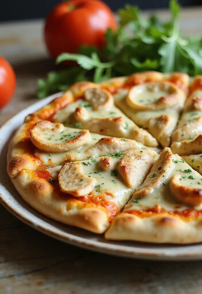 25 Easy Pizza Dinner Recipes for Busy Weeknights 135 25 Easy Pizza Dinner Recipes for Busy Weeknights - 21. Garlic Chicken Pizza
