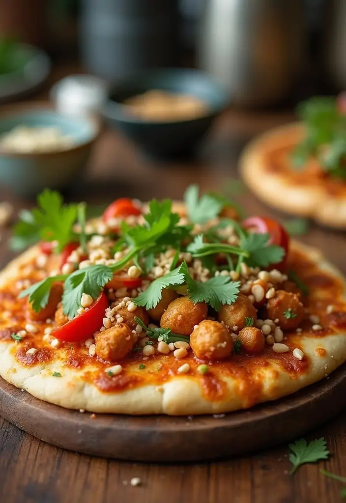 25 Garlic Naan Pizza Recipes for an Indian-Inspired Twist 126 25 Garlic Naan Pizza Recipes for an Indian-Inspired Twist - 20. Thai Peanut Chicken Garlic Naan Pizza