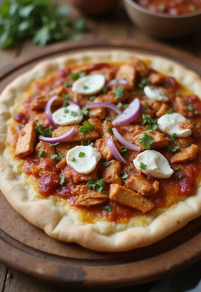 25 Garlic Naan Pizza Recipes for an Indian-Inspired Twist 22 25 Garlic Naan Pizza Recipes for an Indian-Inspired Twist - 4. BBQ Chicken Garlic Naan Pizza