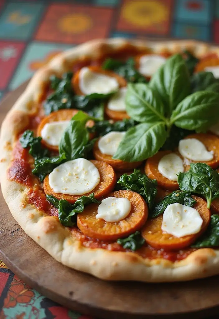 25 Garlic Naan Pizza Recipes for an Indian-Inspired Twist 53 25 Garlic Naan Pizza Recipes for an Indian-Inspired Twist - 9. Sweet Potato and Spinach Garlic Naan Pizza