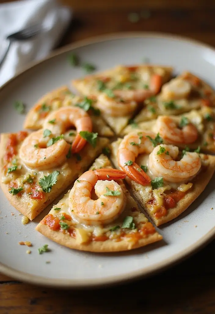 25 Keto Flatbread Pizza Recipes for Low Carb Lovers 108 25 Keto Flatbread Pizza Recipes for Low Carb Lovers - 18. Creamy Garlic Shrimp Flatbread Pizza