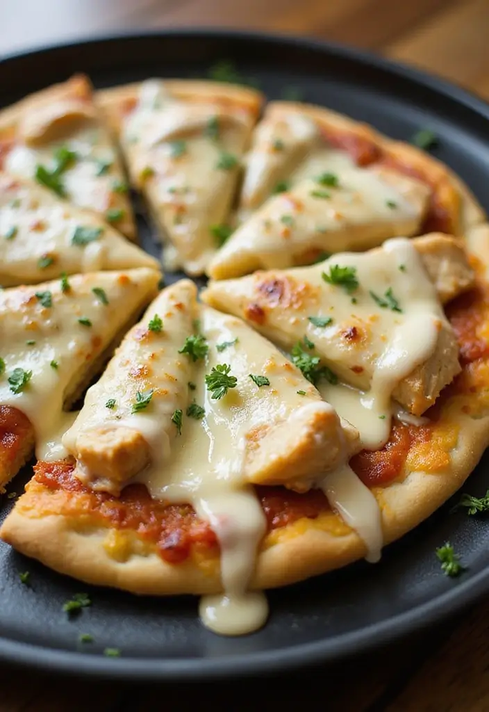 25 Keto Flatbread Pizza Recipes for Low Carb Lovers 25 25 Keto Flatbread Pizza Recipes for Low Carb Lovers - 5. Cheesy Chicken Alfredo Flatbread Pizza