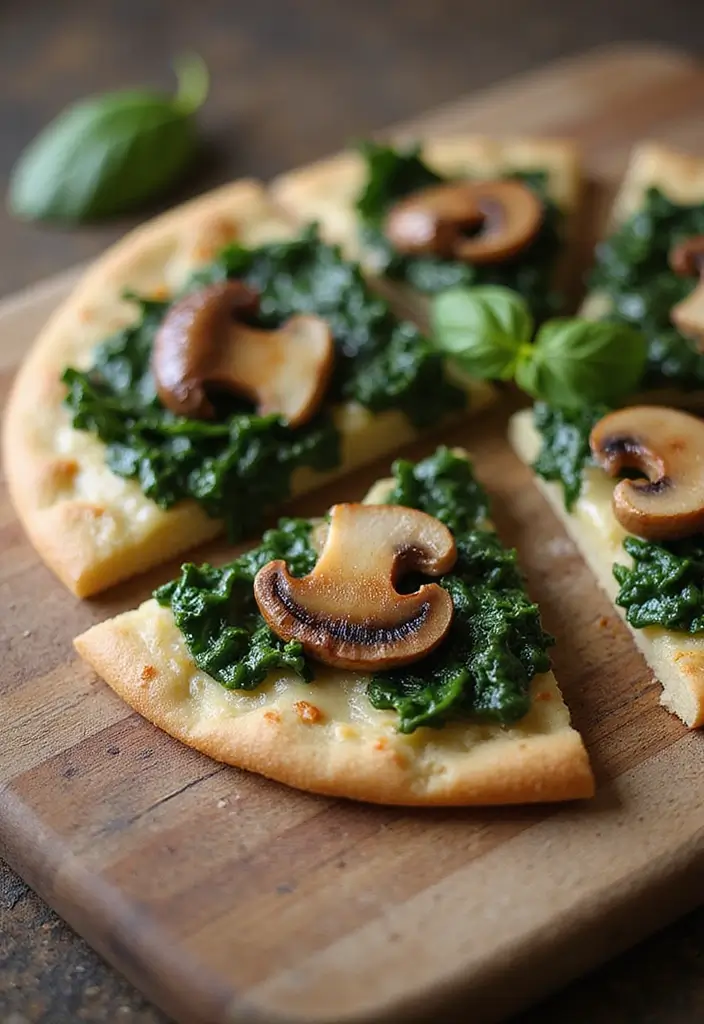 25 Keto Flatbread Pizza Recipes for Low Carb Lovers 53 25 Keto Flatbread Pizza Recipes for Low Carb Lovers - 9. Mushroom and Spinach Flatbread Pizza
