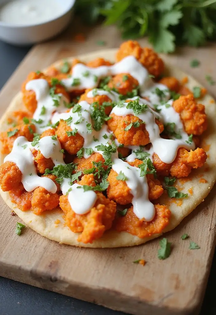 25 Naan Pizza Recipes for Quick Weeknight Meals 74 25 Naan Pizza Recipes for Quick Weeknight Meals - 12. Buffalo Cauliflower Naan Pizza
