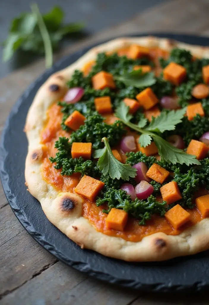 25 Naan Pizza Recipes for Quick Weeknight Meals 121 25 Naan Pizza Recipes for Quick Weeknight Meals - 19. Sweet Potato and Kale Naan Pizza