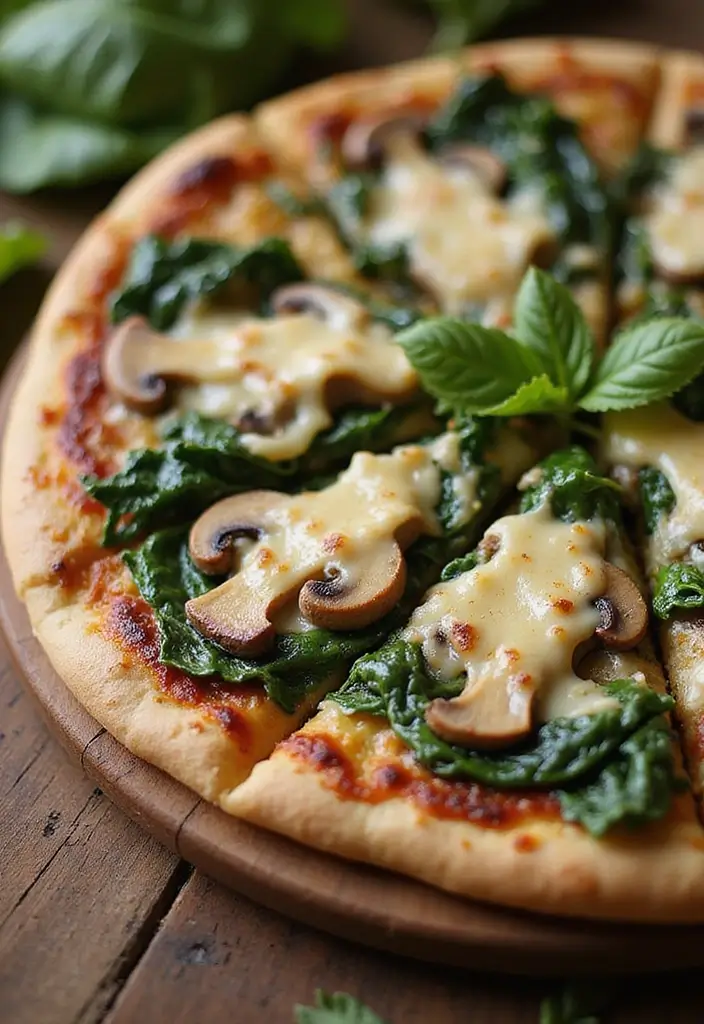 25 Ninja Pizza Oven Recipes for Fast and Crispy Perfection 27 25 Ninja Pizza Oven Recipes for Fast and Crispy Perfection - 5. Vegan Mushroom and Spinach Pizza
