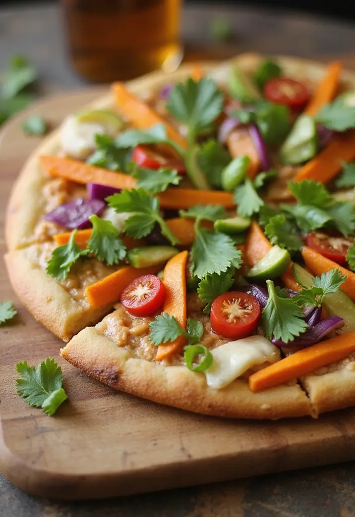25 Ninja Pizza Oven Recipes for Fast and Crispy Perfection 46 25 Ninja Pizza Oven Recipes for Fast and Crispy Perfection - 8. Vegan Thai Peanut Sauce Pizza