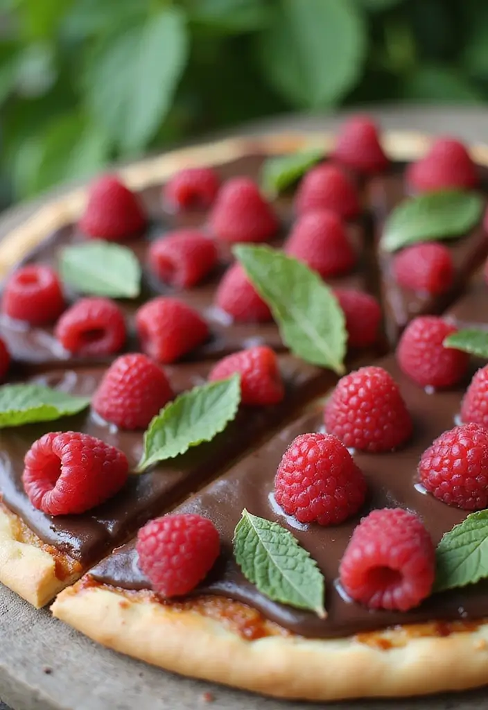 25 Outdoor Pizza Oven Dessert Recipes for Sweet Endings 43 25 Outdoor Pizza Oven Dessert Recipes for Sweet Endings 7. Raspberry Chocolate Ganache Pizza