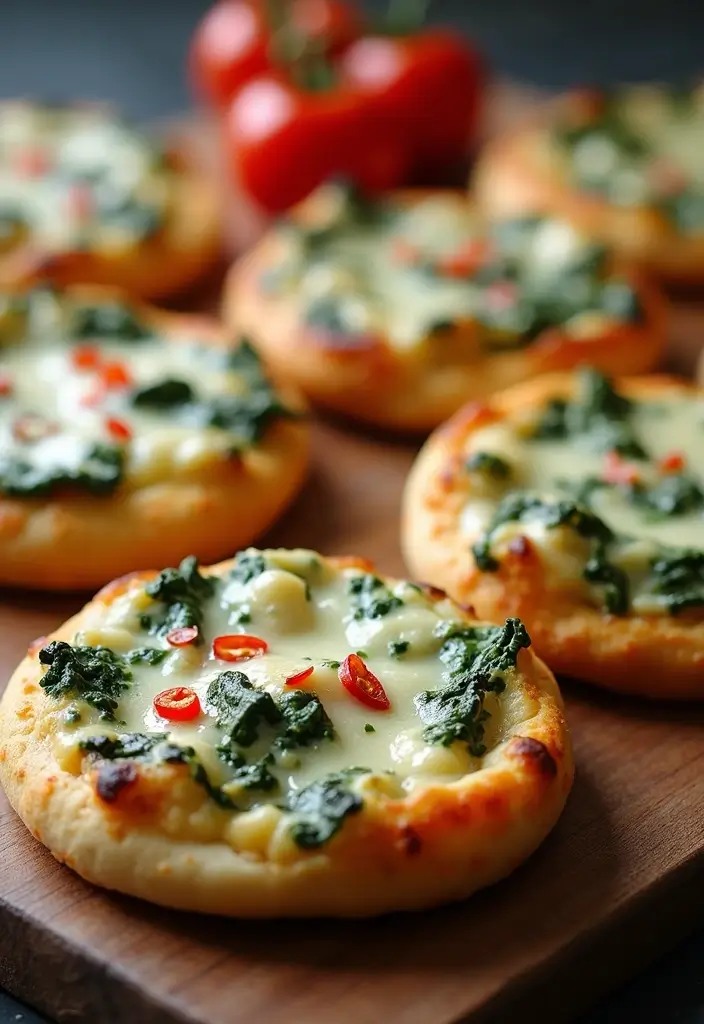 25 Pillsbury Mini Pizza Crust Recipes for Fun Party Snacks 81 25 Pillsbury Mini Pizza Crust Recipes for Fun Party Snacks - 13. Cheesy Spinach Artichoke Mini Pizzas