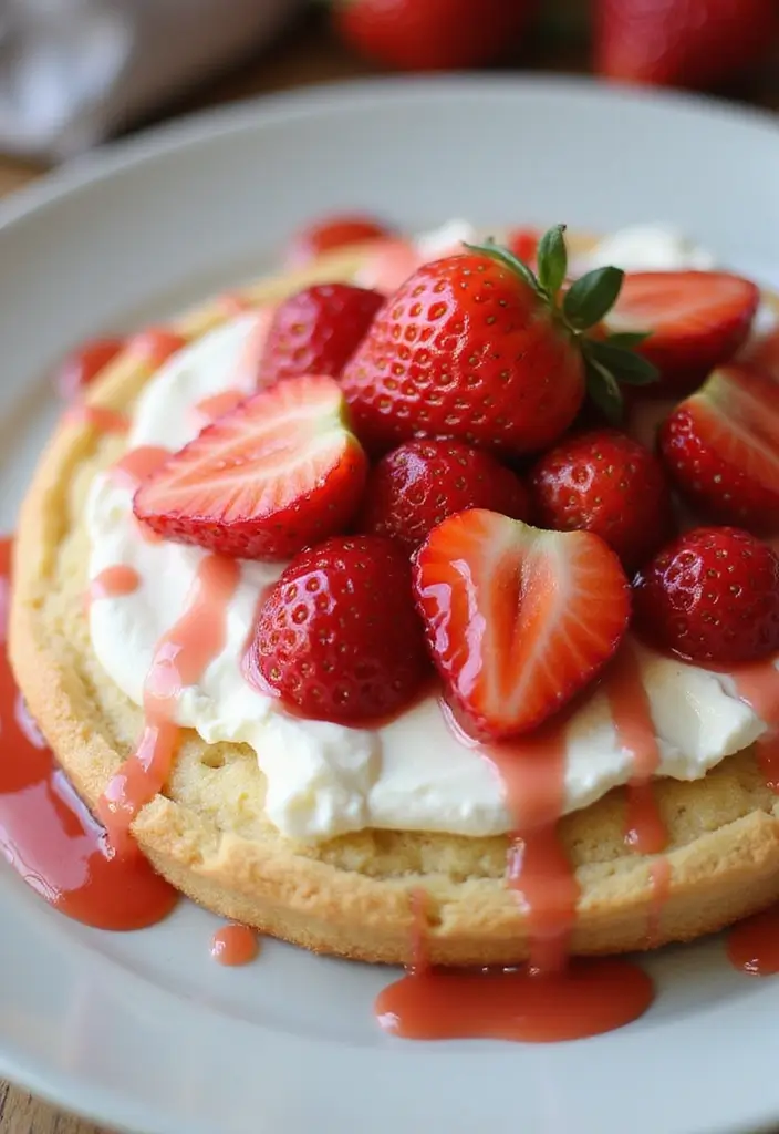 25 Pizza Dough Dessert Recipes That Are Surprisingly Good - 17. Strawberry Shortcake Dessert Pizza