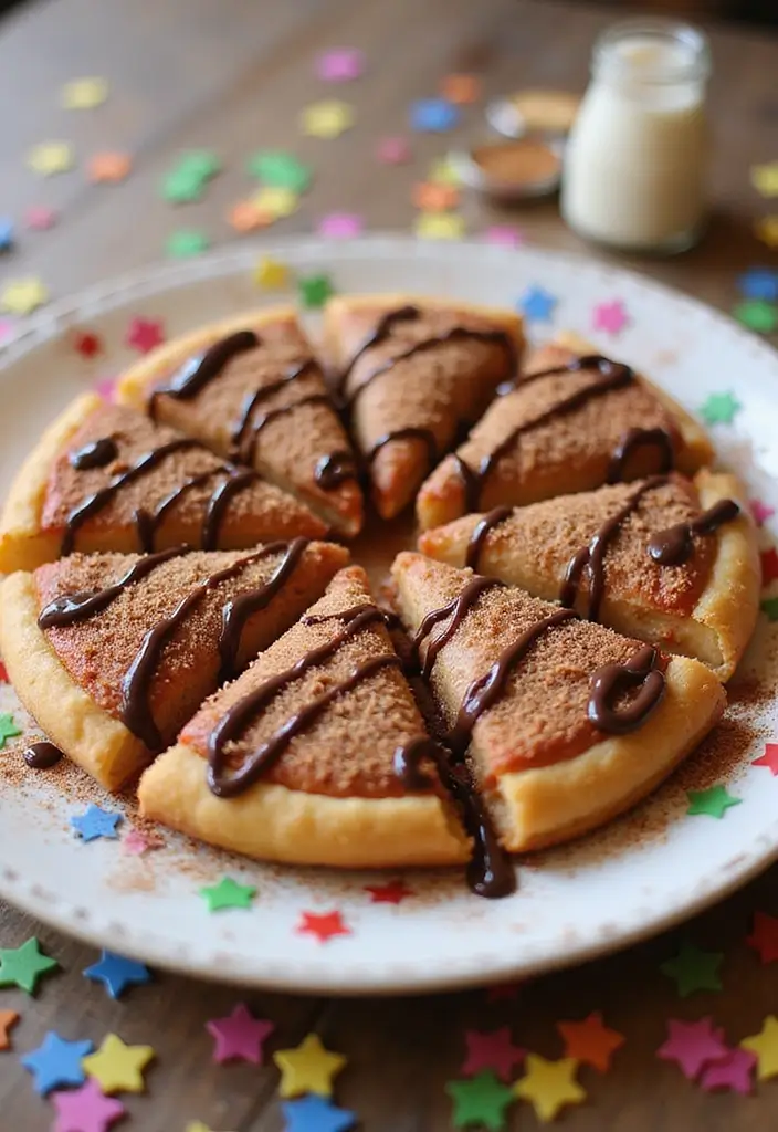 25 Pizza Dough Dessert Recipes That Are Surprisingly Good - 18. Churro Dessert Pizza