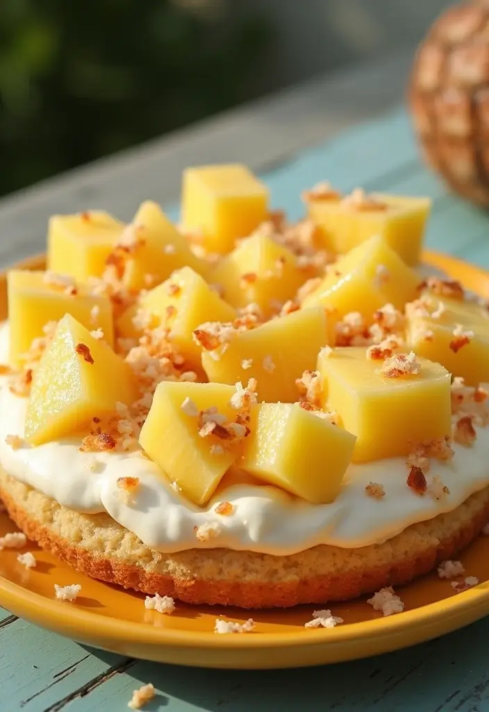 25 Pizza Dough Dessert Recipes That Are Surprisingly Good - 20. Pina Colada Dessert Pizza