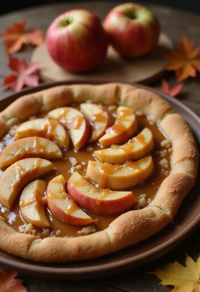 25 Pizza Dough Dessert Recipes That Are Surprisingly Good - 22. Caramel Apple Dessert Pizza