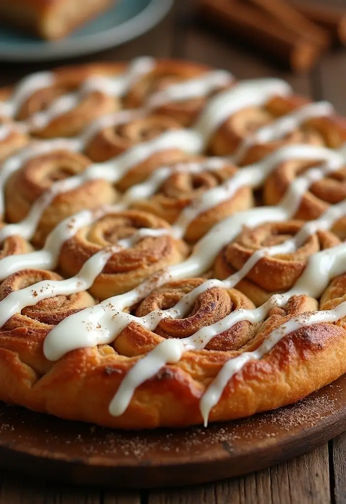 25 Pizza Dough Dessert Recipes That Are Surprisingly Good - 3. Cinnamon Roll Dessert Pizza