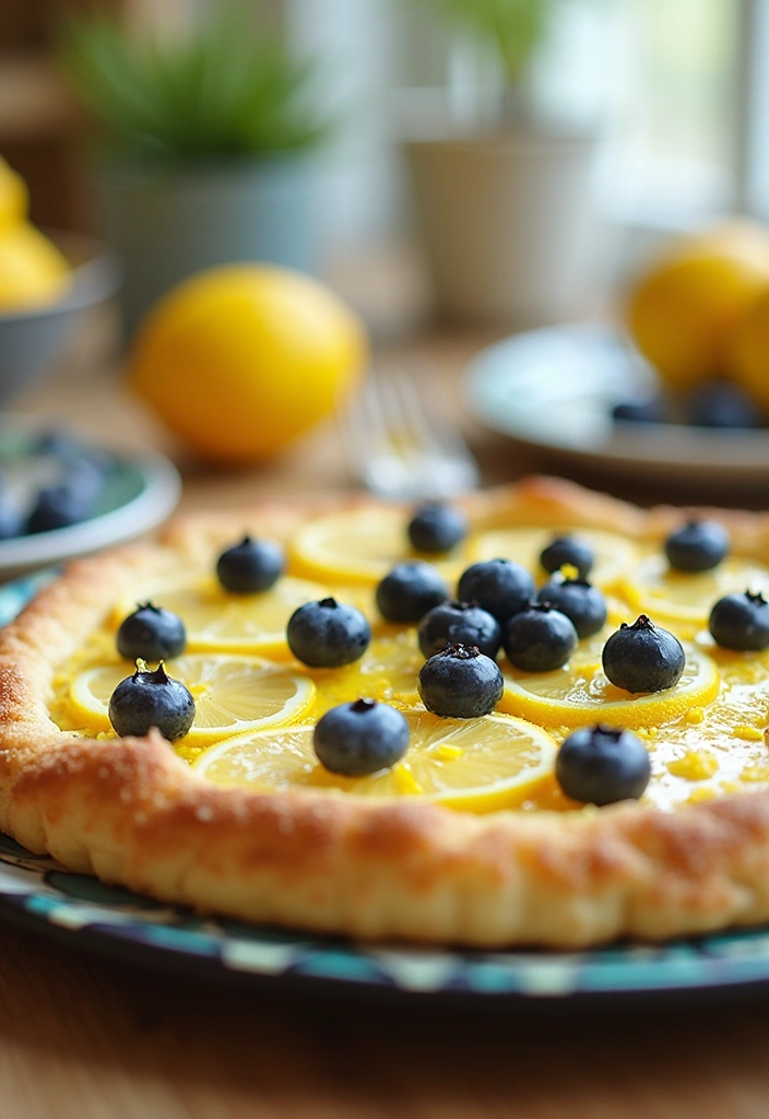 25 Pizza Dough Dessert Recipes That Are Surprisingly Good - 8. Lemon Blueberry Dessert Pizza