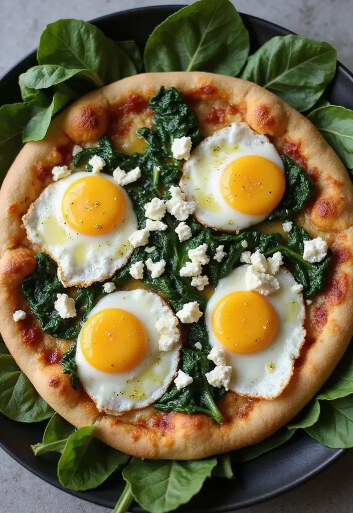 25 Pizza Dough Self Rising Flour Recipes That Are Simple and Delicious 32 25 Pizza Dough Self Rising Flour Recipes That Are Simple and Delicious - 6. Breakfast Pizza with Eggs and Spinach