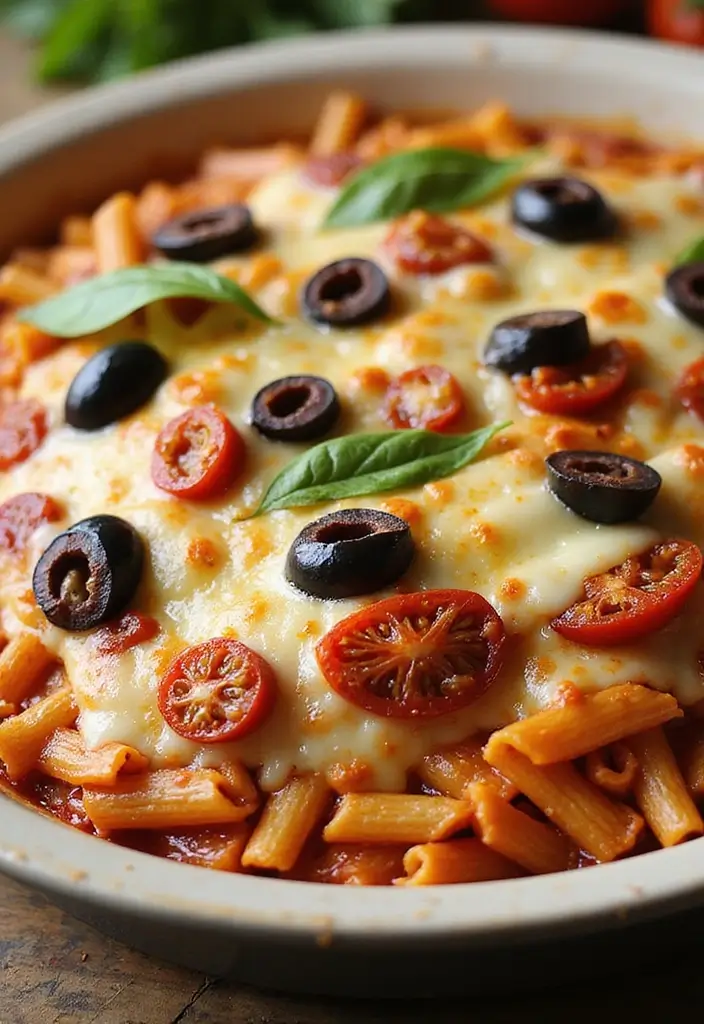 25 Pizza Pasta Bake Recipes That Combine Two Favorites 22 25 Pizza Pasta Bake Recipes That Combine Two Favorites - 4. Mediterranean Pizza Pasta Bake