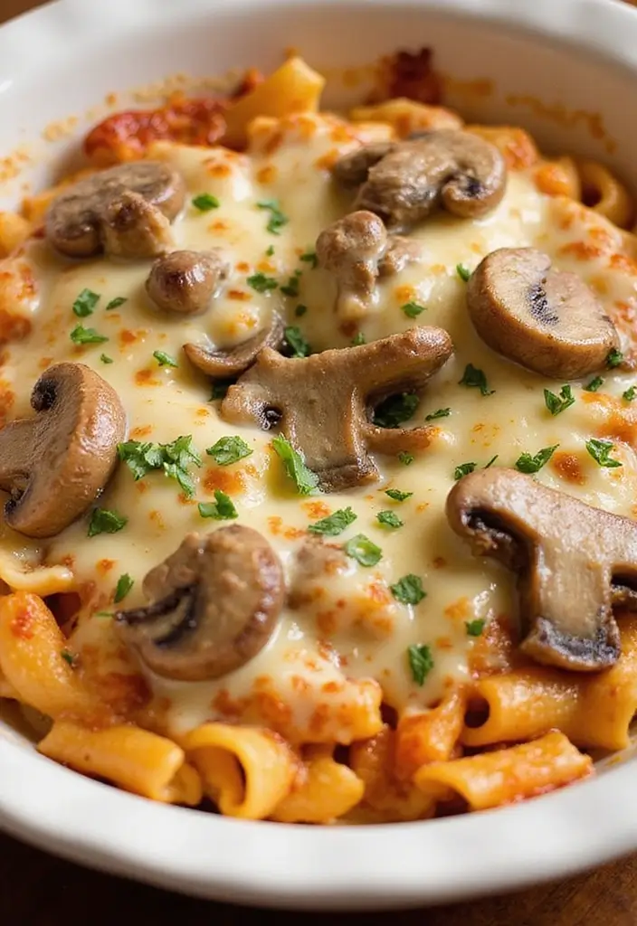 25 Pizza Pasta Bake Recipes That Combine Two Favorites 50 25 Pizza Pasta Bake Recipes That Combine Two Favorites - 8. Garlic Mushroom Pizza Pasta Bake