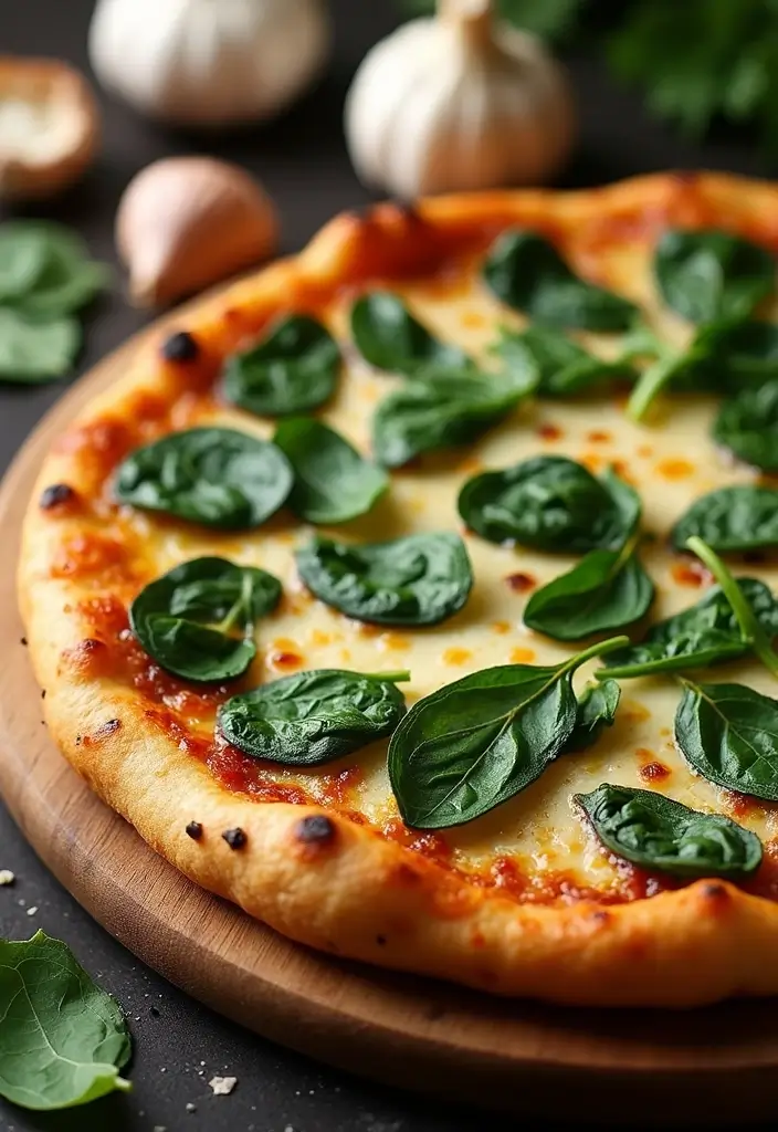 25 Pizza Pizzazz Recipe Ideas That Are Quick and Creative 107 25 Pizza Pizzazz Recipe Ideas That Are Quick and Creative - 17. Roasted Garlic and Spinach Pizza
