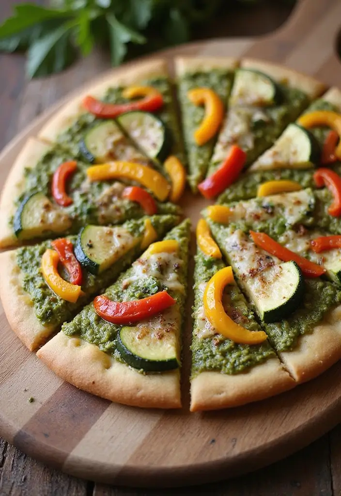 25 Pizza Pizzazz Recipe Ideas That Are Quick and Creative 22 25 Pizza Pizzazz Recipe Ideas That Are Quick and Creative - 4. Pesto Veggie Pizza