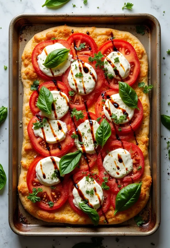25 Sheet Pan Pizza Recipes for Effortless Family Dinners 56 25 Sheet Pan Pizza Recipes for Effortless Family Dinners - 10. Caprese Sheet Pan Pizza