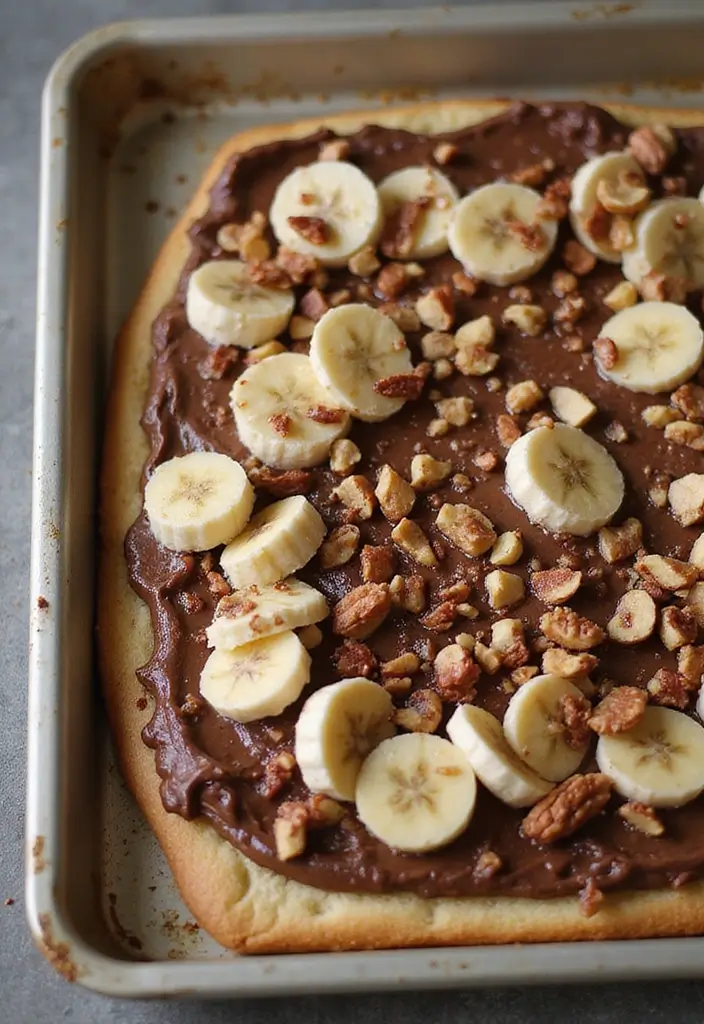 25 Sheet Pan Pizza Recipes for Effortless Family Dinners 157 25 Sheet Pan Pizza Recipes for Effortless Family Dinners - 25. Nutella Banana Dessert Sheet Pan Pizza