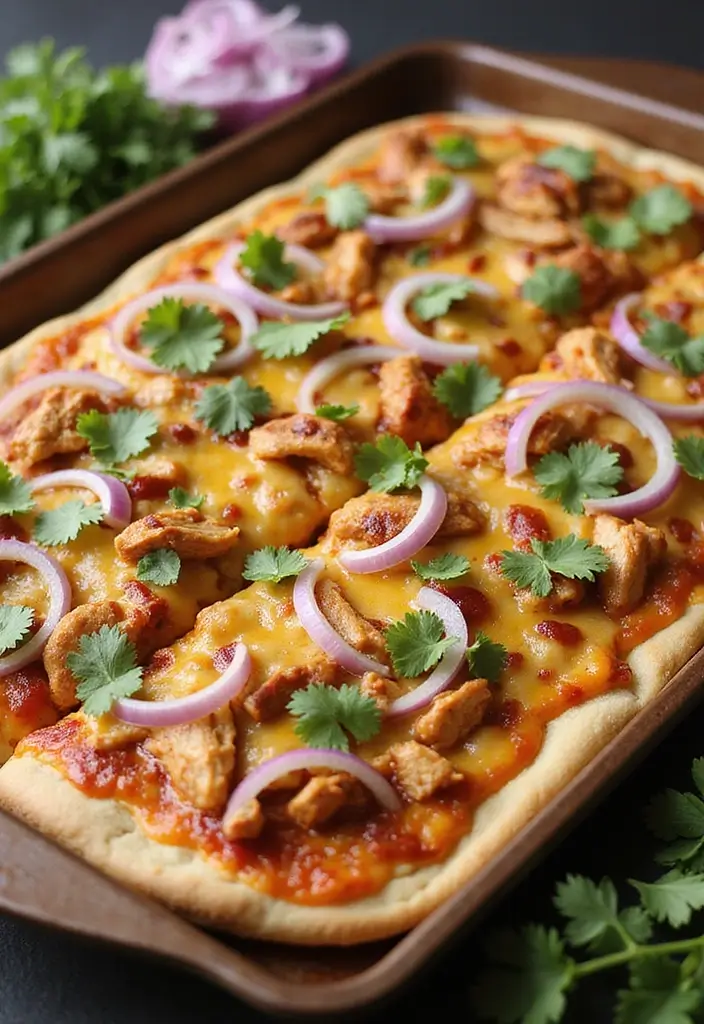 25 Sheet Pan Pizza Recipes for Effortless Family Dinners 11 25 Sheet Pan Pizza Recipes for Effortless Family Dinners - 3. BBQ Chicken Sheet Pan Pizza