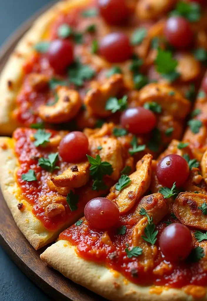 25 Spicy Chicken Pizza Recipes Packed with Bold Flavor 162 25 Spicy Chicken Pizza Recipes Packed with Bold Flavor - 24. Spicy Grapes & Chicken Pizza