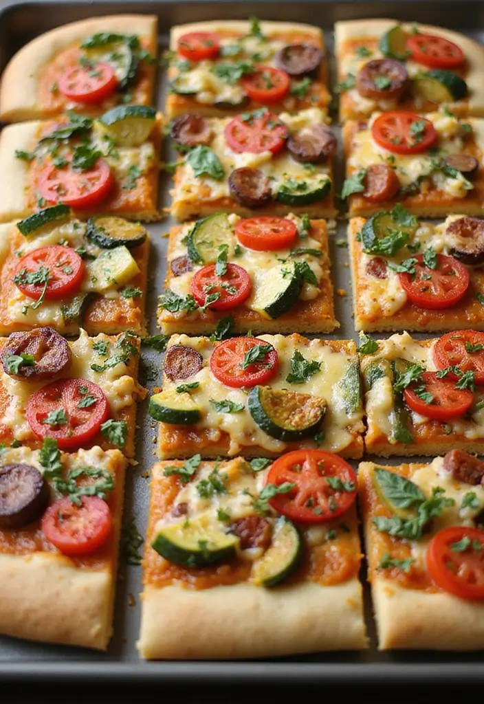 26 Pillsbury Pizza Crust Appetizer Recipes That Are Crowd-Pleasers 15 26 Pillsbury Pizza Crust Appetizer Recipes That Are Crowd-Pleasers - 3. Veggie Pizza Squares