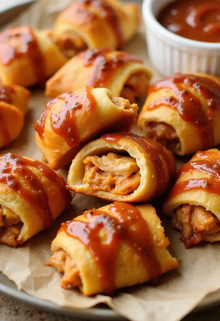 26 Pillsbury Pizza Crust Appetizer Recipes That Are Crowd-Pleasers 22 26 Pillsbury Pizza Crust Appetizer Recipes That Are Crowd-Pleasers - 4. BBQ Chicken Pizza Rolls