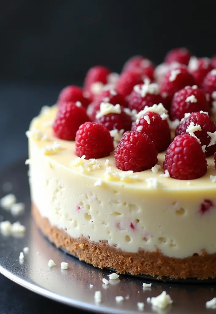 26 Pizza Oven Dessert Recipes That Impress Every Guest - 23. White Chocolate Raspberry Cheesecake