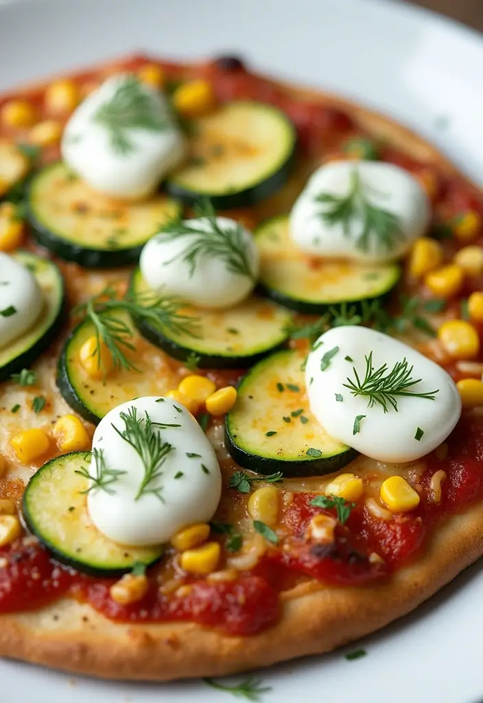 27 Colorful Homemade Pizza Recipes That Look as Good as They Taste - 11. Zucchini and Corn Pizza