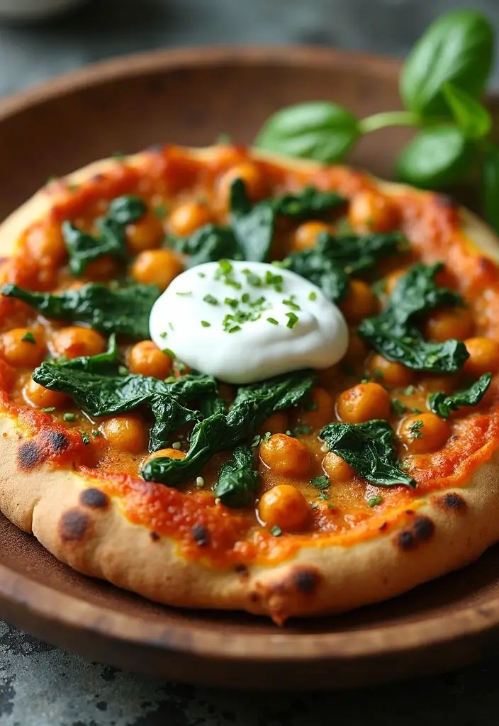 27 Colorful Homemade Pizza Recipes That Look as Good as They Taste - 17. Tandoori Chickpea Pizza