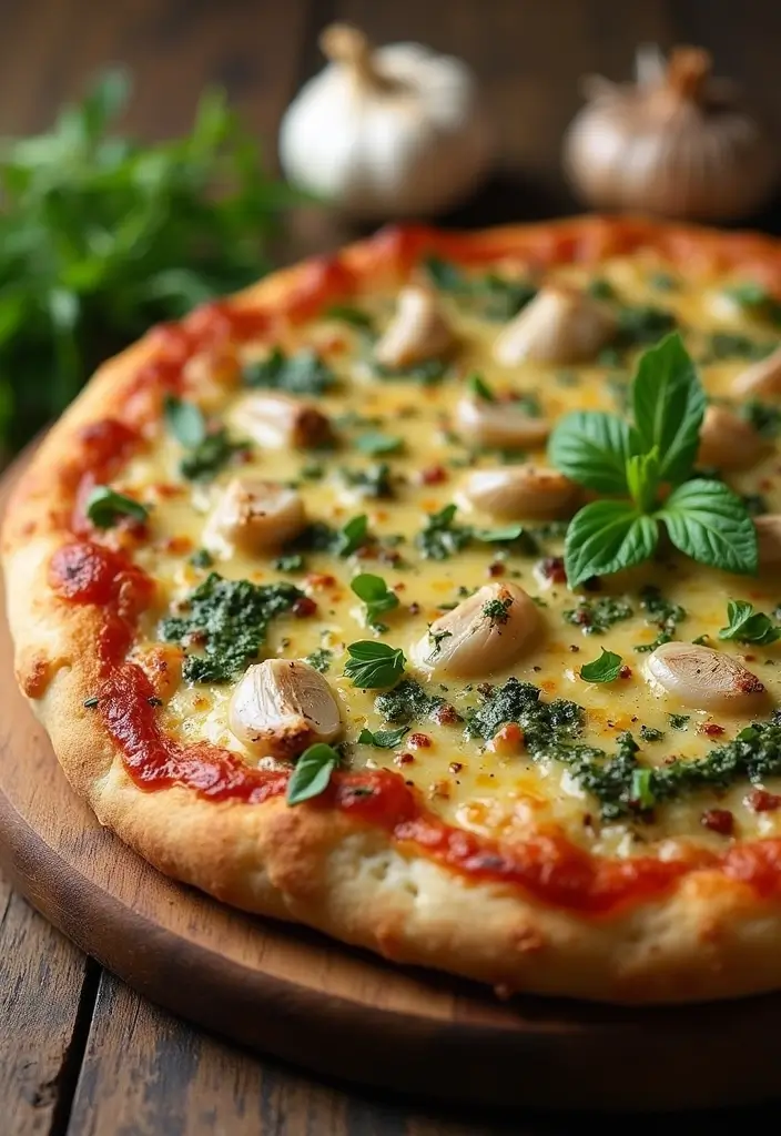 27 Colorful Homemade Pizza Recipes That Look as Good as They Taste - 21. Garlic and Herb Pizza