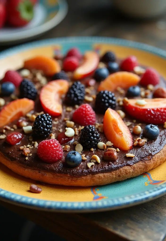 27 Colorful Homemade Pizza Recipes That Look as Good as They Taste - 27. Chocolate Dessert Pizza