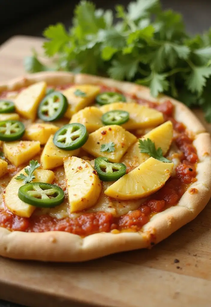 27 Colorful Homemade Pizza Recipes That Look as Good as They Taste - 9. Tropical Pineapple and Jalapeño Pizza