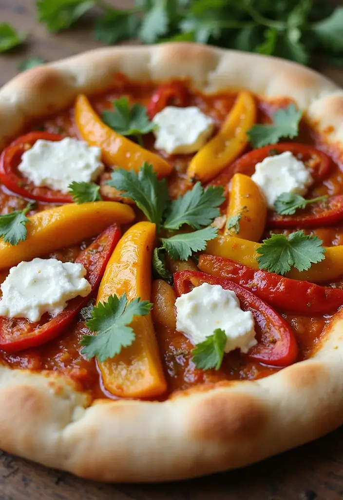 27 Goat Cheese Pizza Recipes That Feel Gourmet and Fresh 81 27 Goat Cheese Pizza Recipes That Feel Gourmet and Fresh - 13. Spicy Roasted Pepper and Goat Cheese Pizza