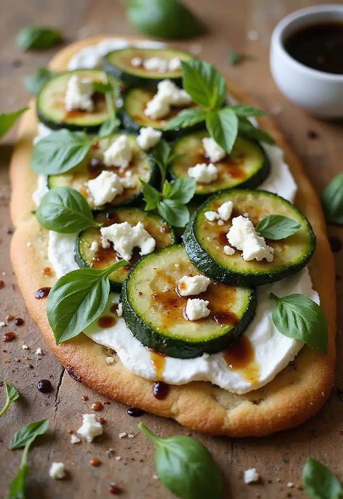 27 Goat Cheese Pizza Recipes That Feel Gourmet and Fresh 57 27 Goat Cheese Pizza Recipes That Feel Gourmet and Fresh - 9. Zucchini and Goat Cheese Flatbread