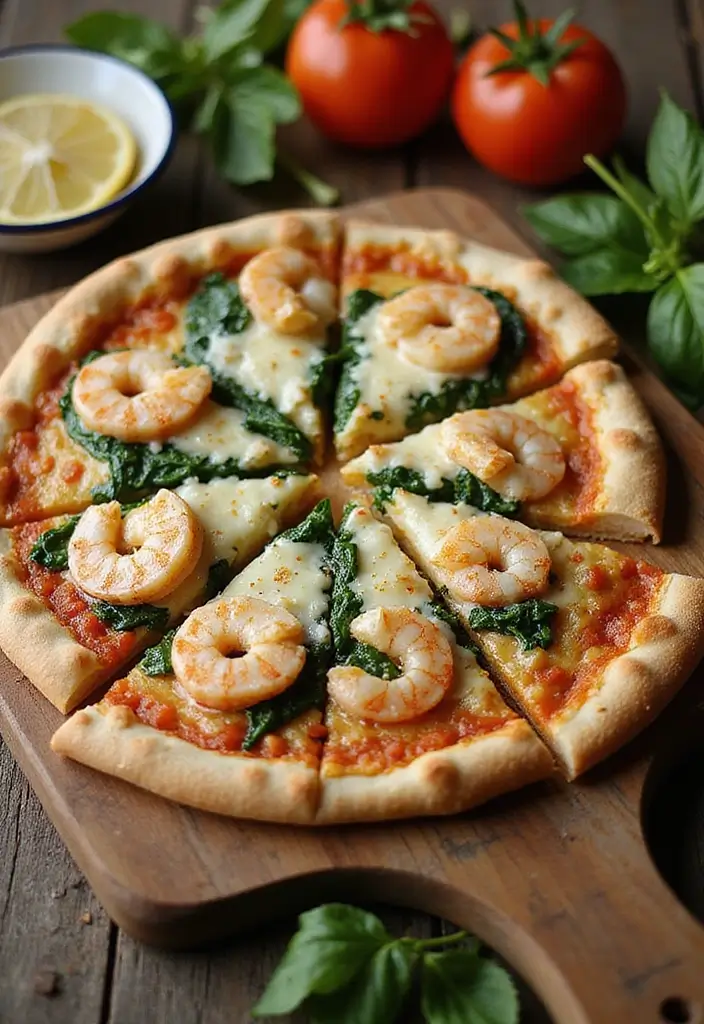 27 Pampered Chef Pizza Stone Recipes You’ll Want to Try Tonight 153 27 Pampered Chef Pizza Stone Recipes You’ll Want to Try Tonight - 25. Garlic Shrimp and Spinach Pizza