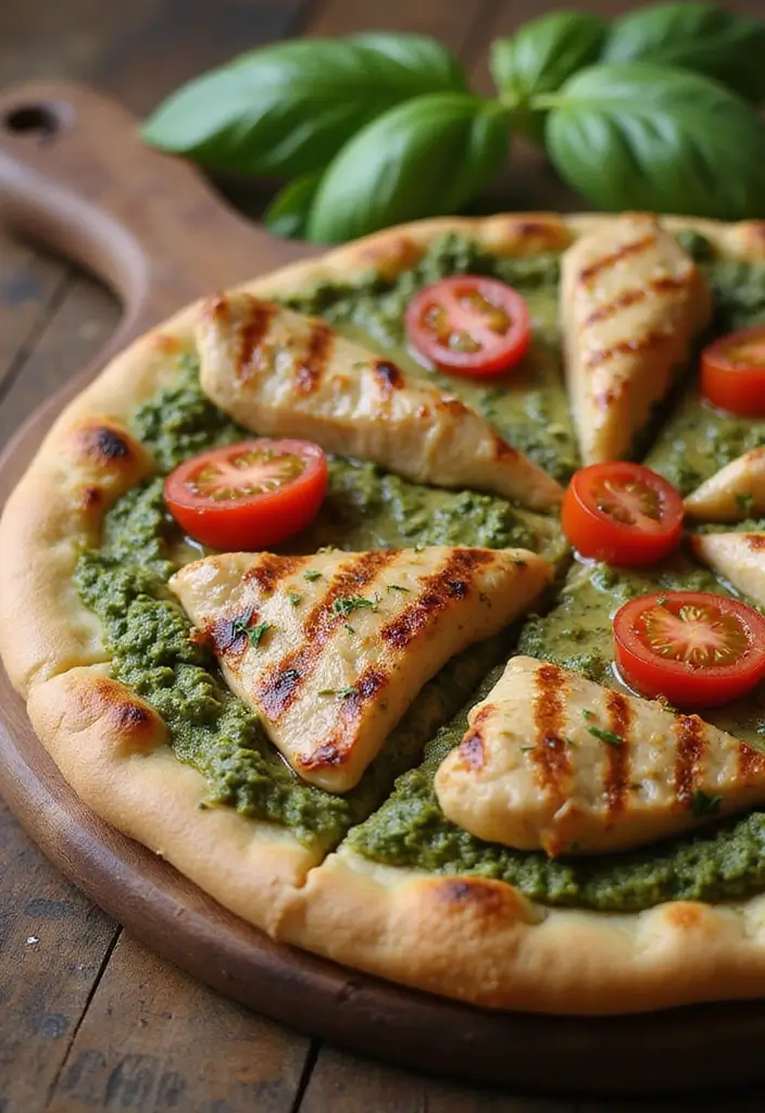 27 Pampered Chef Pizza Stone Recipes You’ll Want to Try Tonight 34 27 Pampered Chef Pizza Stone Recipes You’ll Want to Try Tonight - 6. Pesto Chicken Pizza