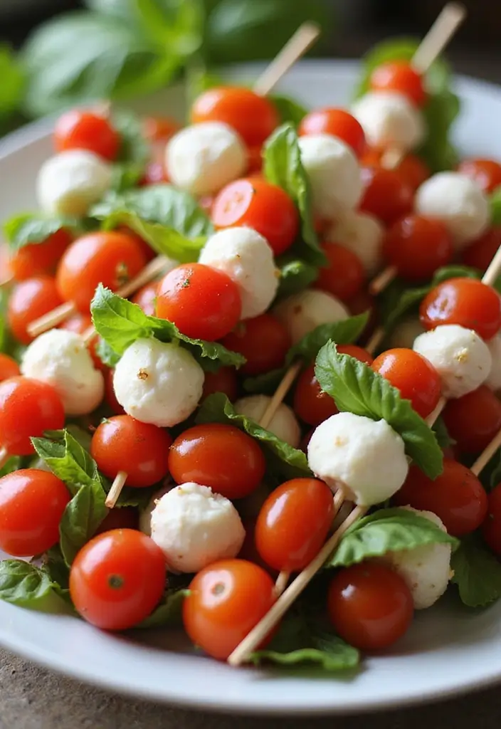 28 Appetizer Recipes for a Pizza Party Everyone Will Remember 8 28 Appetizer Recipes for a Pizza Party Everyone Will Remember - 2. Mini Caprese Skewers